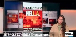 'HELL.A.', infierno sobre Los Ángeles: los devastadores incendios en la portada del 'NYPost'