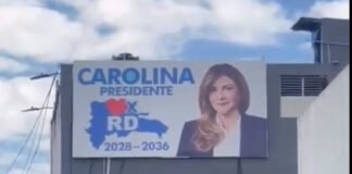 Letrero promoviendo a Carolina Mejía como presidenta 2028-2036 genera revuelo en redes sociales