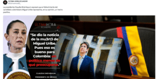 La presidenta de México no dijo que la muerte de Miguel Uribe era algo “bueno” para Colombia