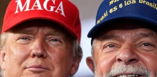 TRUMP Y LULA ESCENIFICAN LA BATALLA DE LAS GORRAS