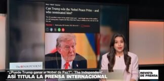 "¿Puede Trump ganar el Premio Nobel de Paz?: 'The Independent'