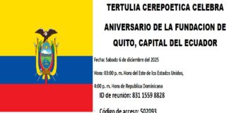 Tertulia Cerepoética dedicada a Ecuador