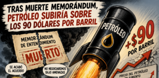 Tras muerte Memorándum, petróleo subiría sobre los 90 dólares por barril